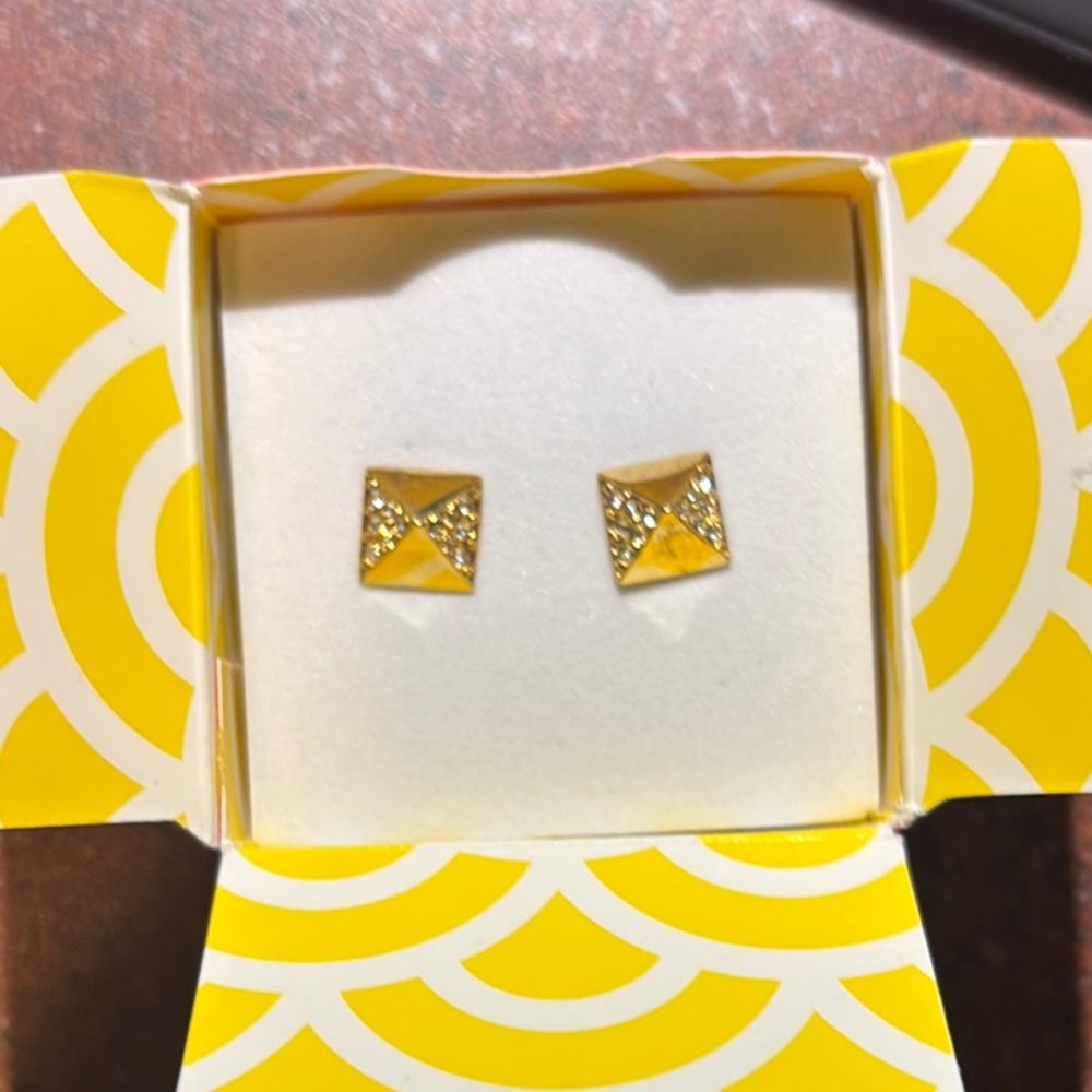Origami Owl Gold and Yellow Dainty Stud Earrings